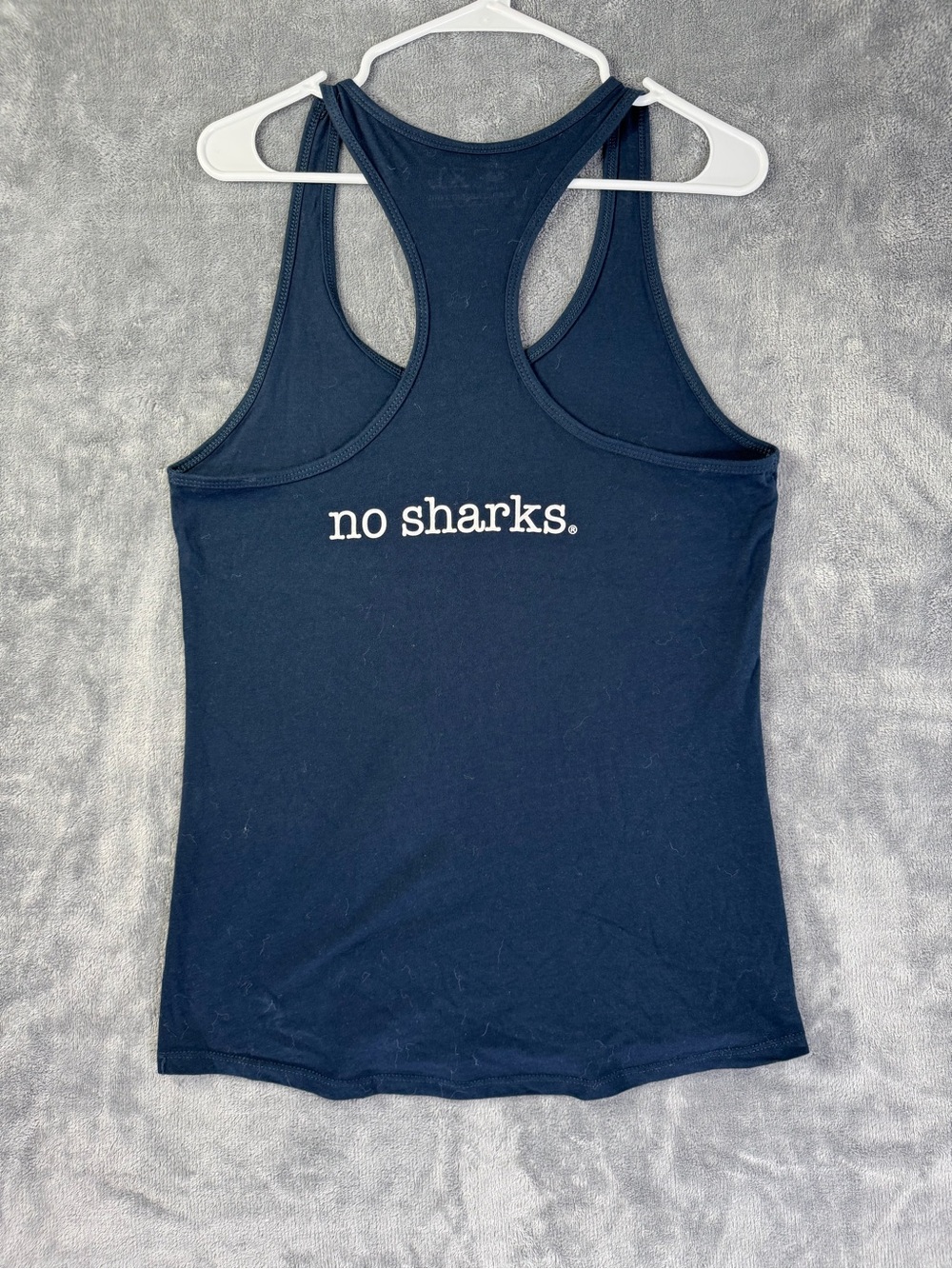 No Sharks Lake Wawasee Unsalted Navy Racerback Tank Top XL Graphic Tee